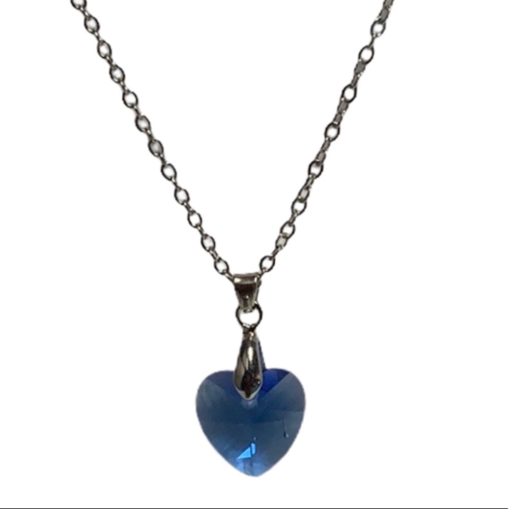 Stainless Steel Blue Heart Necklace